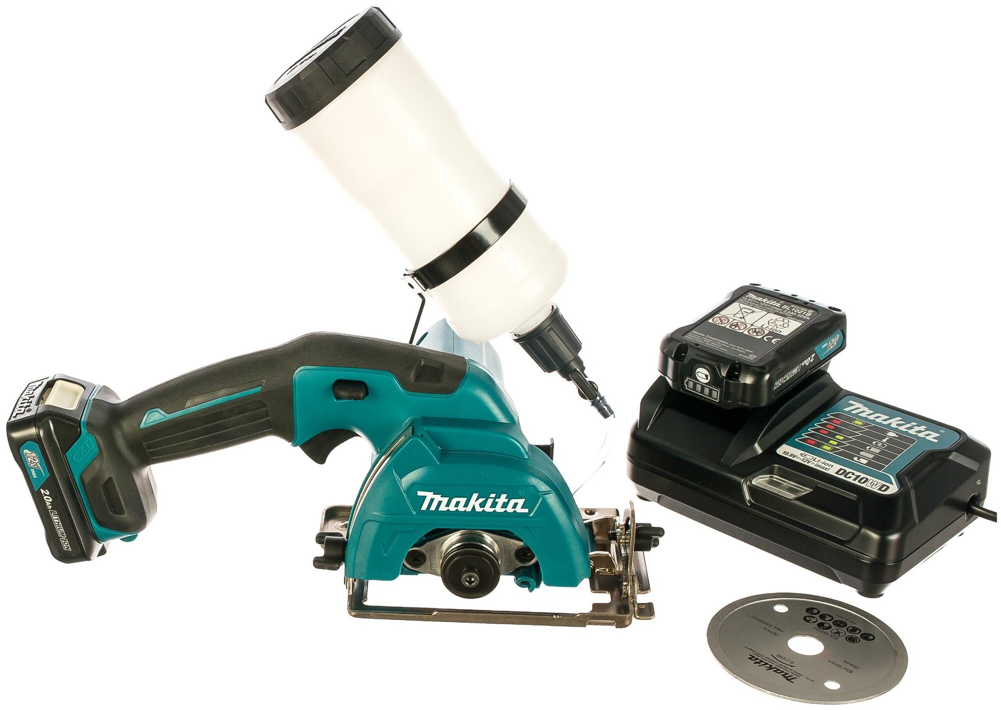 Пила дисковая аккумуляторная MAKITA алмазная CC301DWAE (10,8В, 85х15мм,гл.пр 25,5 мм, 2а (CC301DWAE), шт