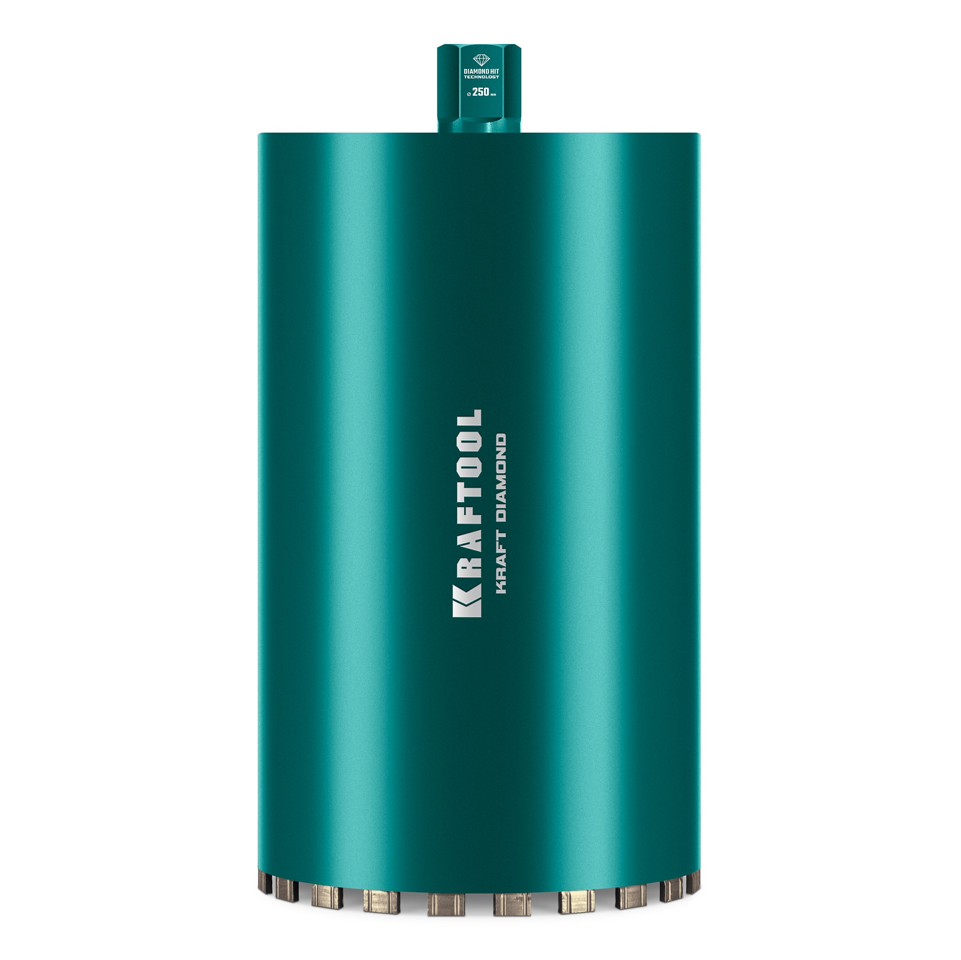KRAFTOOL DIAMOND 250 мм (450 мм, 1 1/4″, лазерная сварка, сухое сверление с микроударом), алмазная коронка по железобетону (29825-250)