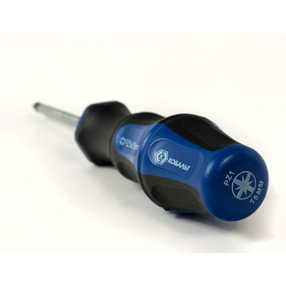 Отвёртка КОБАЛЬТ Ultra Grip PZ-1 х 75 ммCR-V, двухкомпонентная рукоятка (1 шт.) подвес