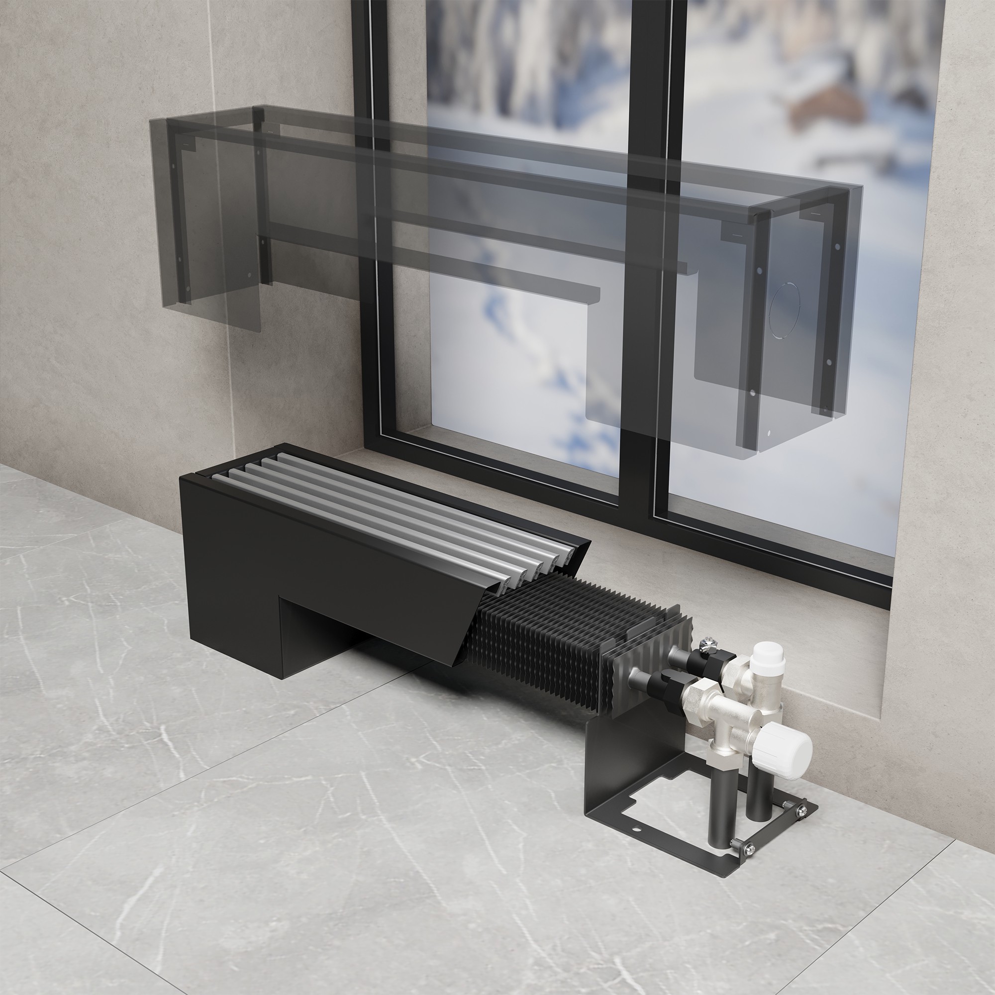 Конвектор напольный Royal Thermo STEP-130/130/1800-2-N-WT-LG-NA