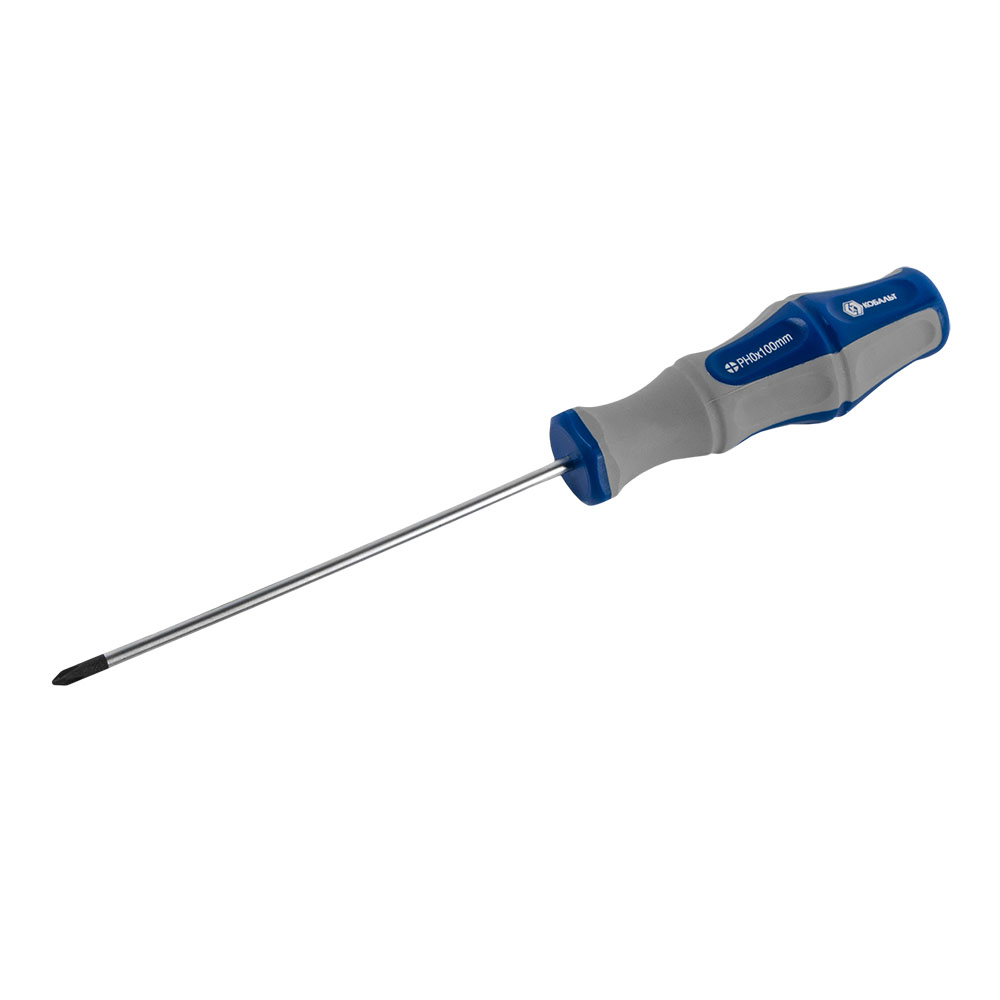 Отвёртка КОБАЛЬТ Ultra Grip PH-0 х 100 мм CR-V, двухкомпонентная рукоятка (1 шт.) подвес
