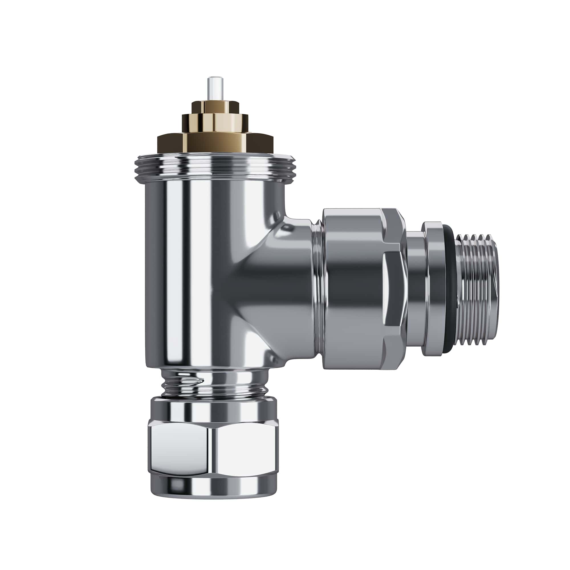 Набор термостатический угловой Royal Thermo Design Pro 15мм М30х1,5 (Хром)