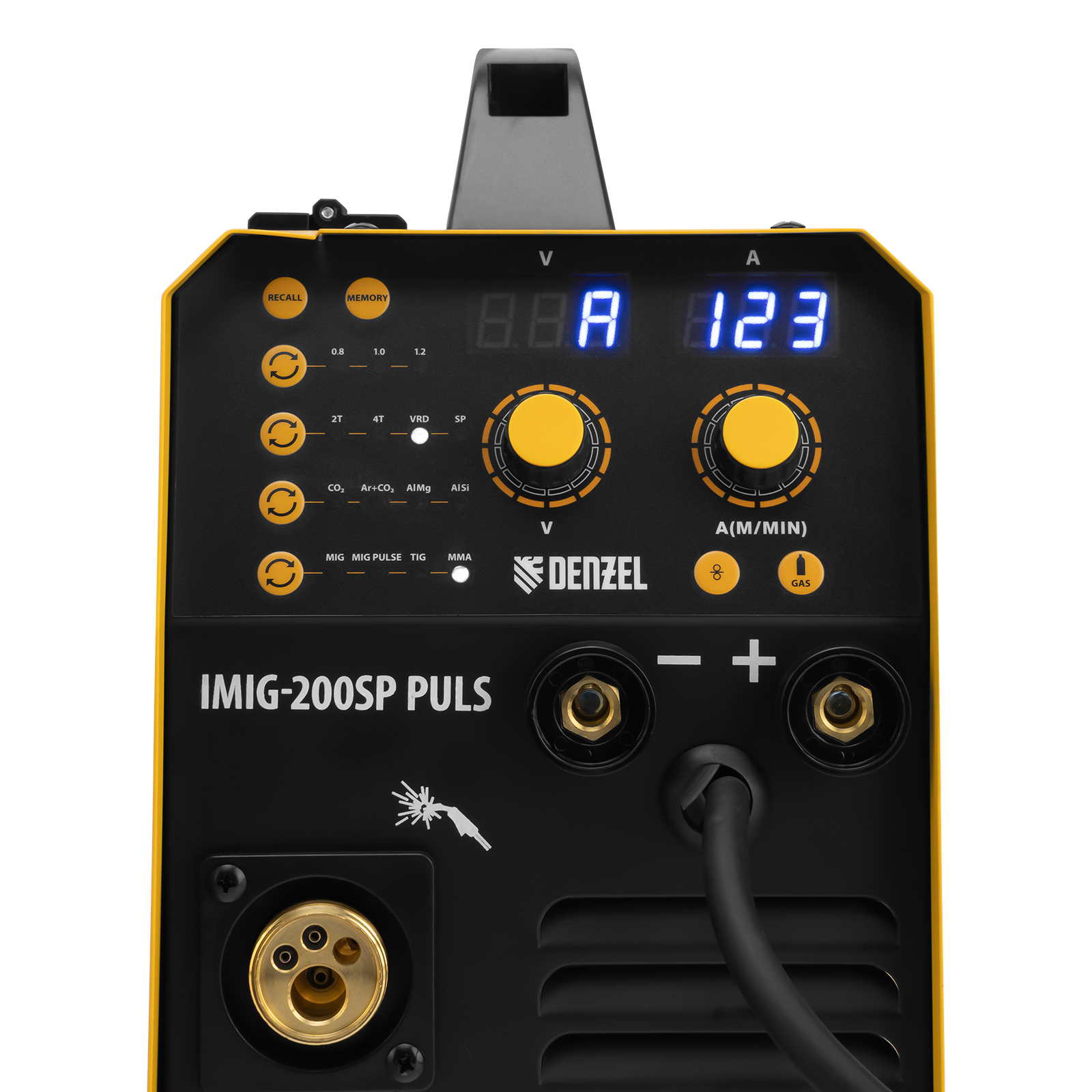 Аппарат инвертор. полуавтомат. cварки IMIG-200SP Pulse, 200 А, ПВ 60%, катушка 5 кг// Denzel