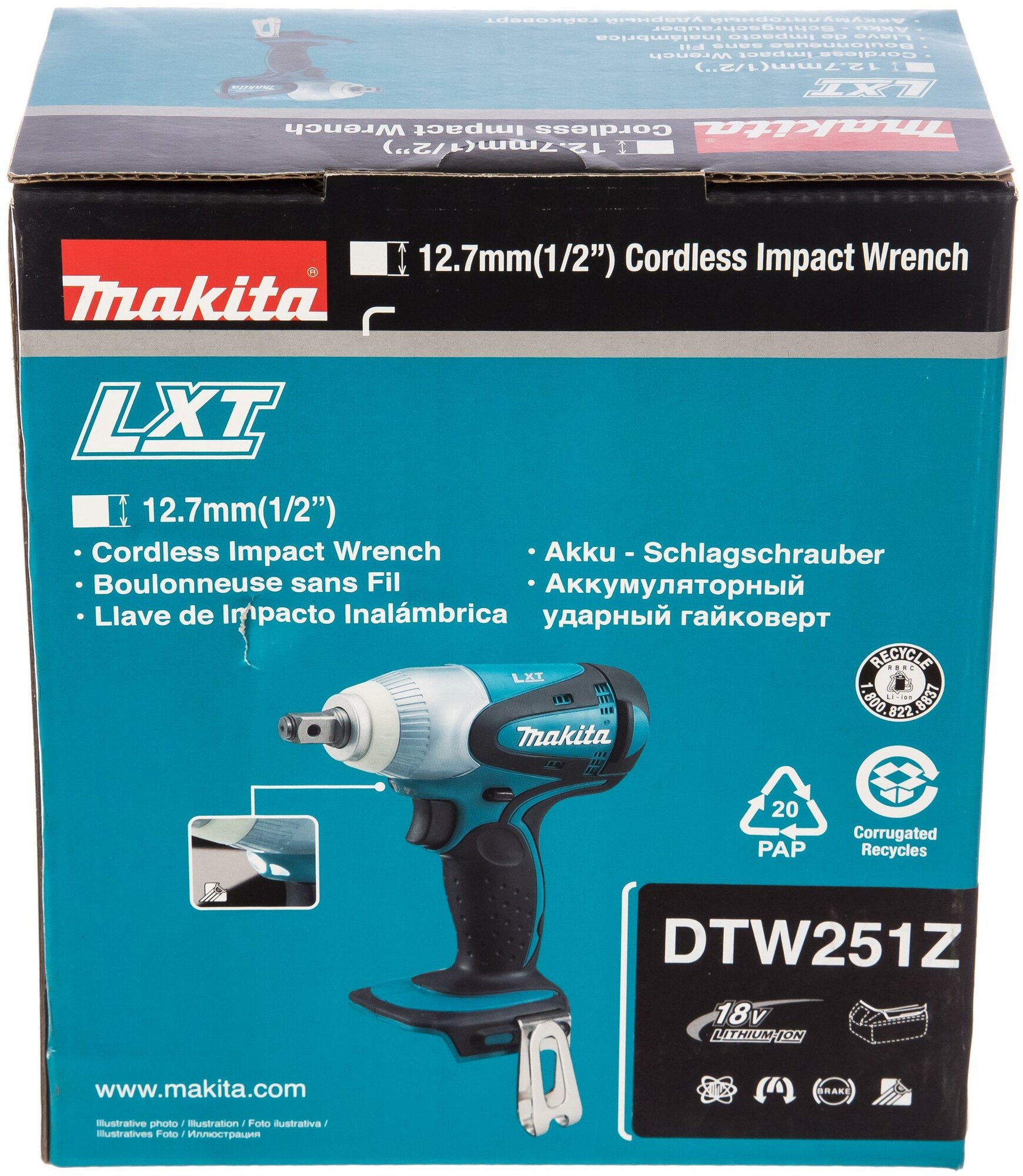 Гайковёрт аккумуляторный ударный MAKITA DTW251Z