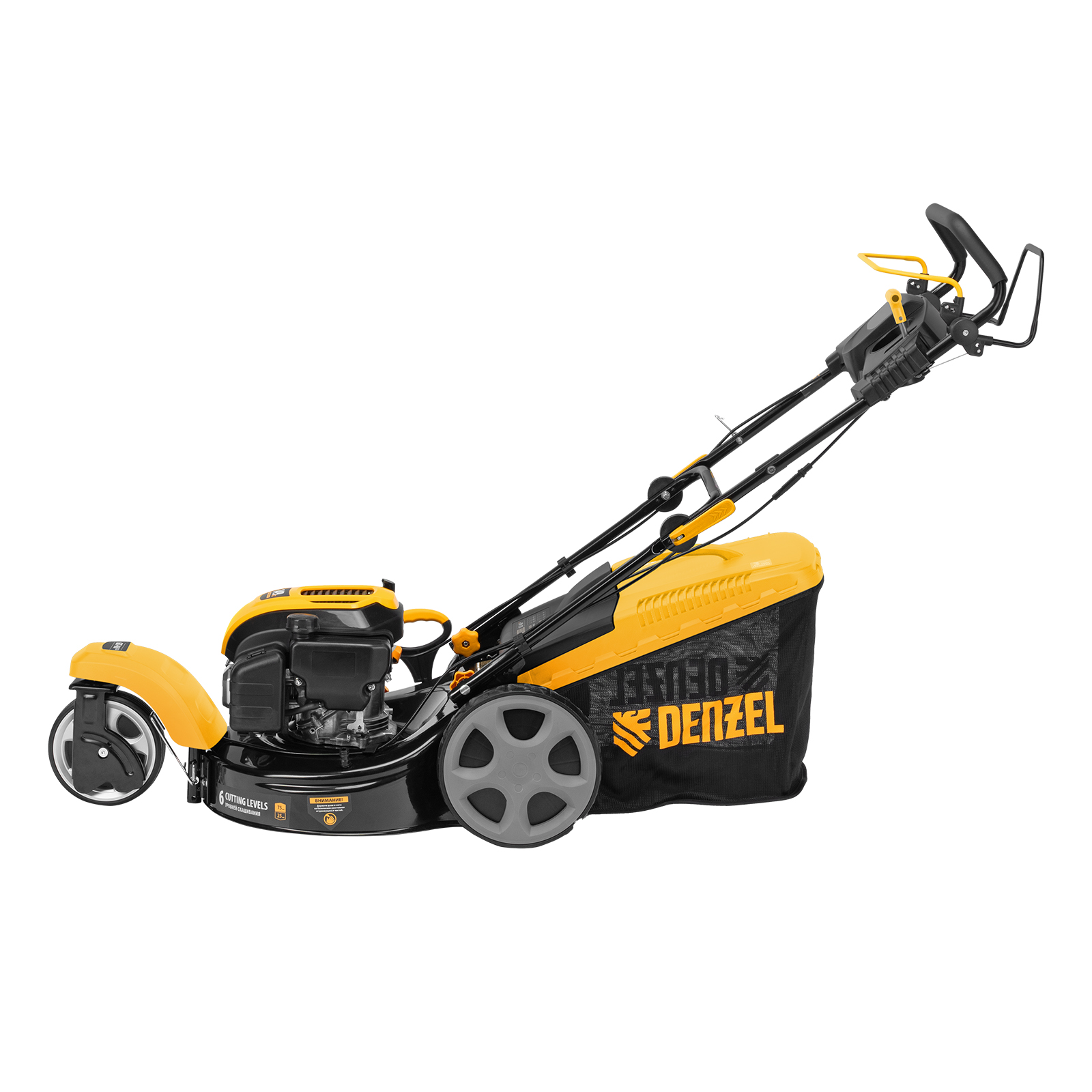 Бензиновая газонокосилка GLT-460SP-T, Trike 149 см3, 46 см, привод, панель, 60л Denzel 