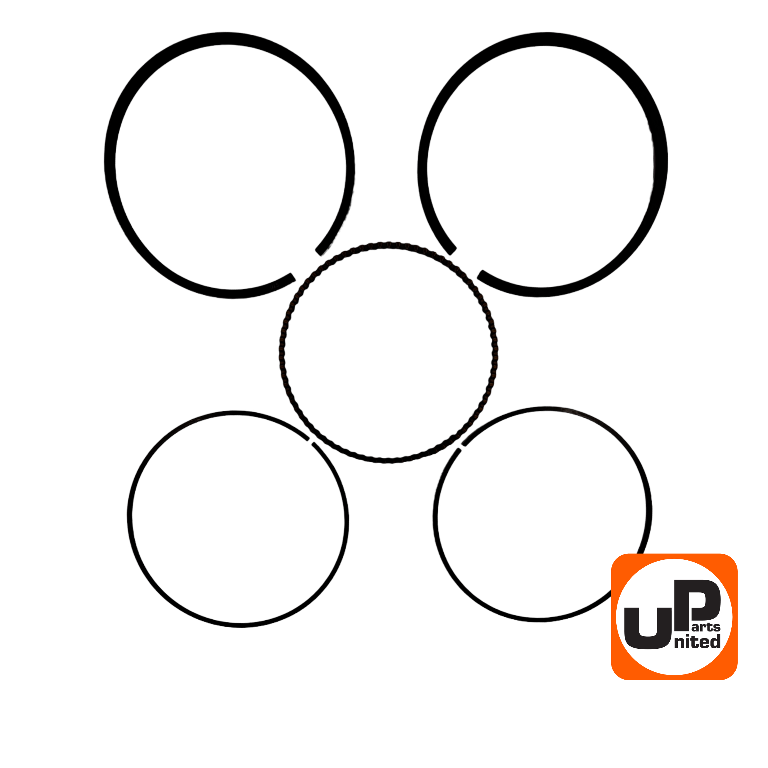 Кольцо поршневое UNITED PARTS Ø90×2,0 мм 190F компл. , шт