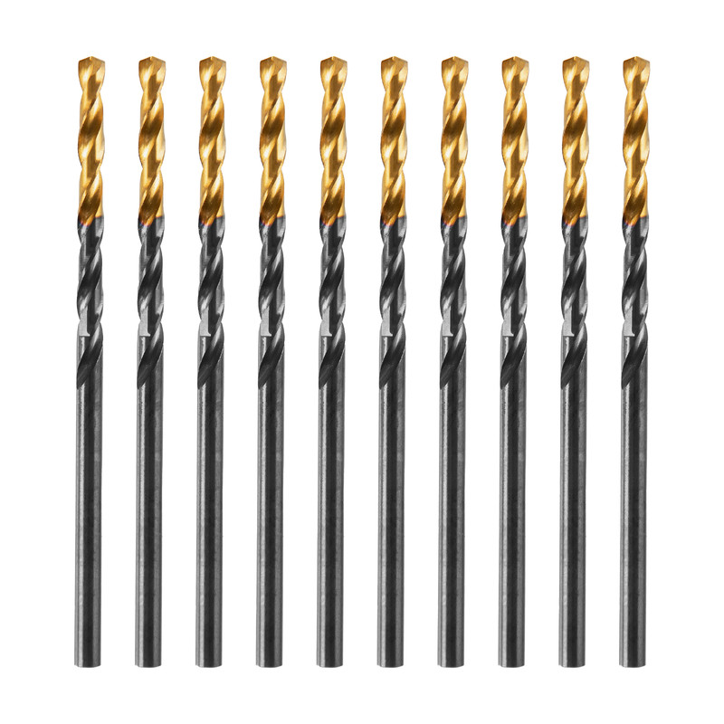 Сверло по металлу, 2,5 мм, HSS-Tin, Golden Tip, 10 шт. Denzel