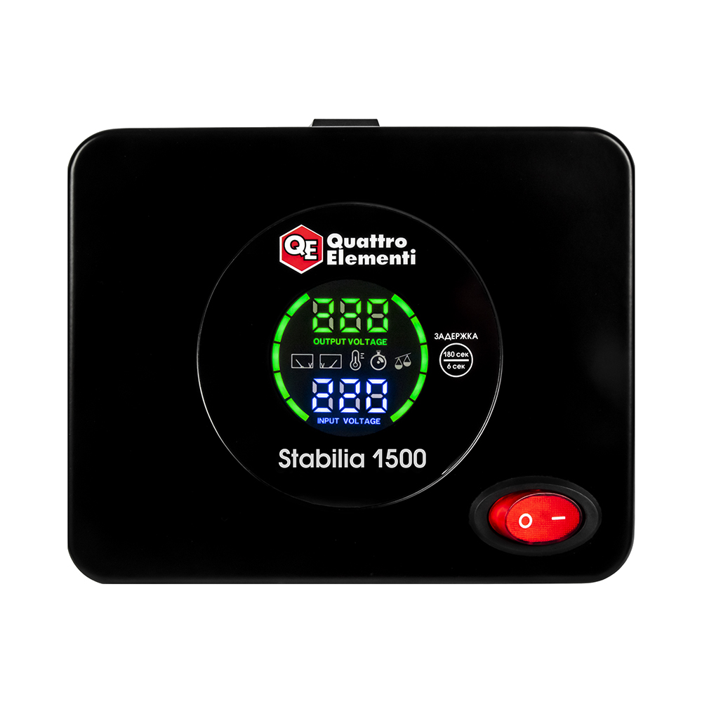Стабилизатор напряжения QUATTRO ELEMENTI Stabilia 1500 (1500 ВА, 140-270 В) (917-650), шт