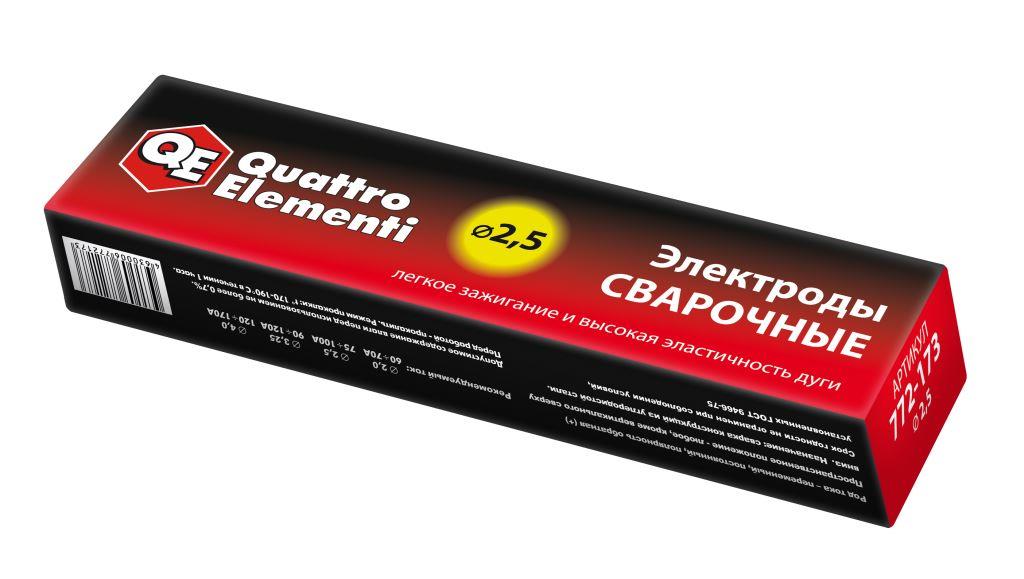 Электроды сварочные QUATTRO ELEMENTI рутиловые,  2,5 мм, масса 3,0 кг 2,5 мм, масса 3,0 кг