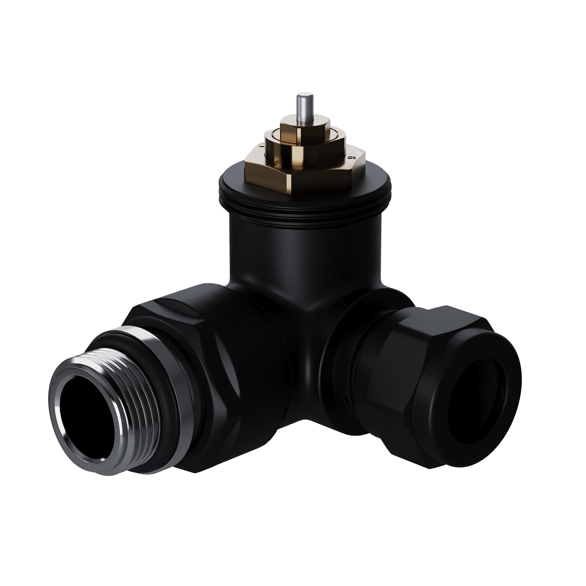 Набор термостатический трехосевой Royal Thermo Design Pro 15мм М30х1,5 (Черный)