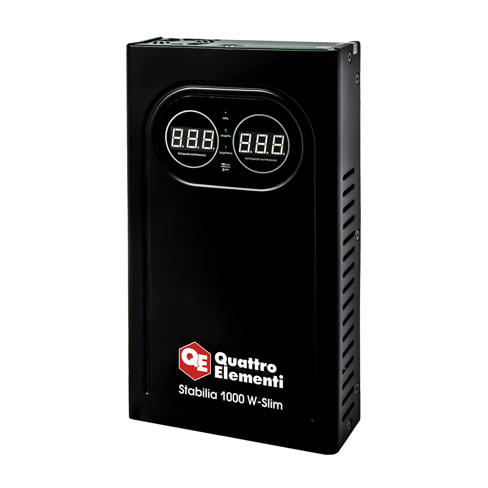 Стабилизатор напряжения QUATTRO ELEMENTI Stabilia 1000 W-Slim (1000 ВА, 140-270 В, настенный) (917-773), шт