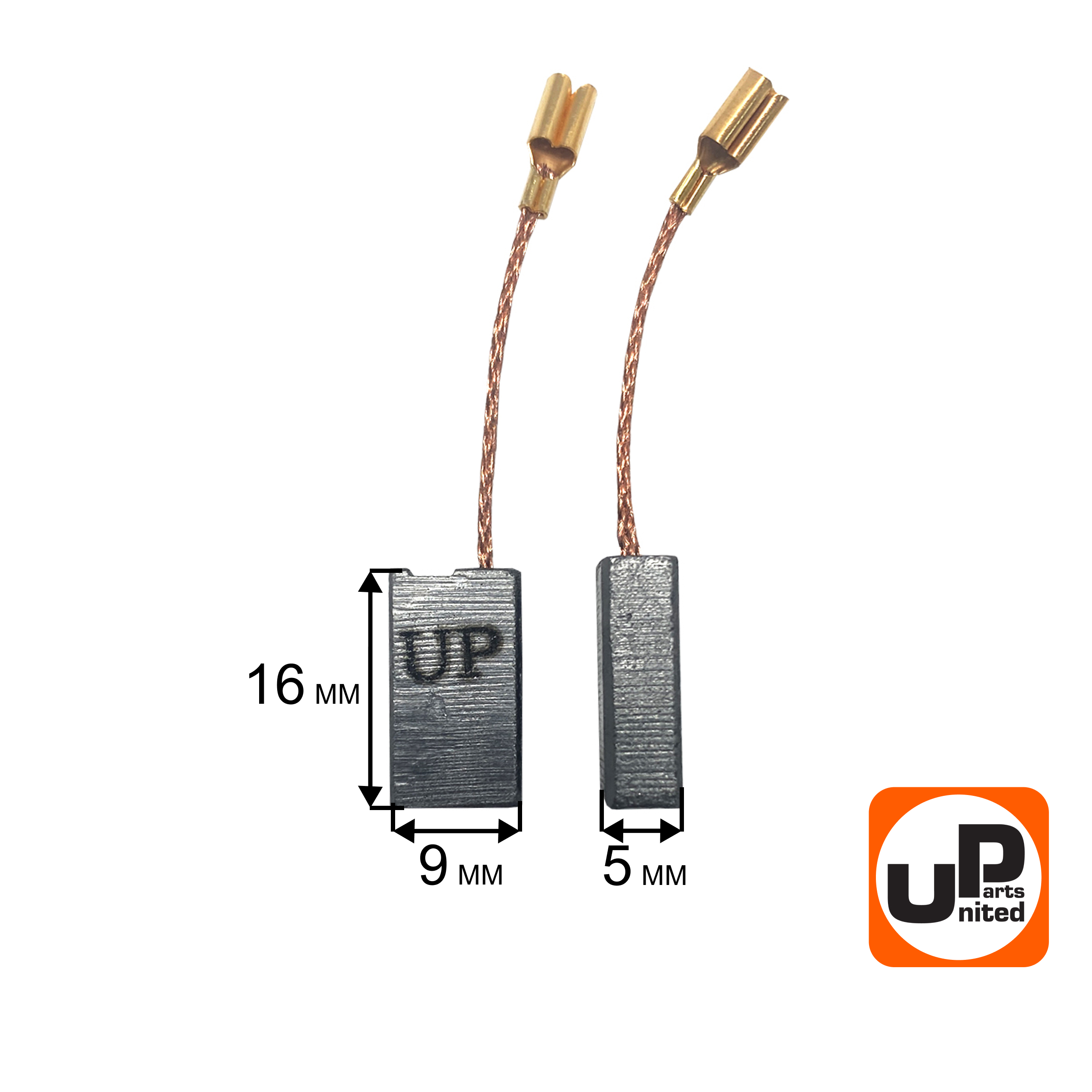 Щетка графитовая UNITED PARTS для эл. инструмента 5х9х16мм, пар