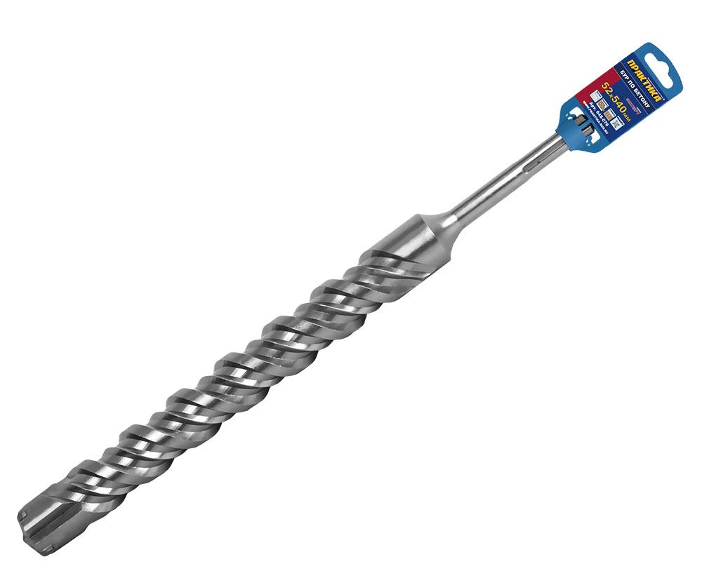 Бур SDS-MAX ПРАКТИКА  52 х  540 мм, КВАДРО, серия Эксперт, по бетону
