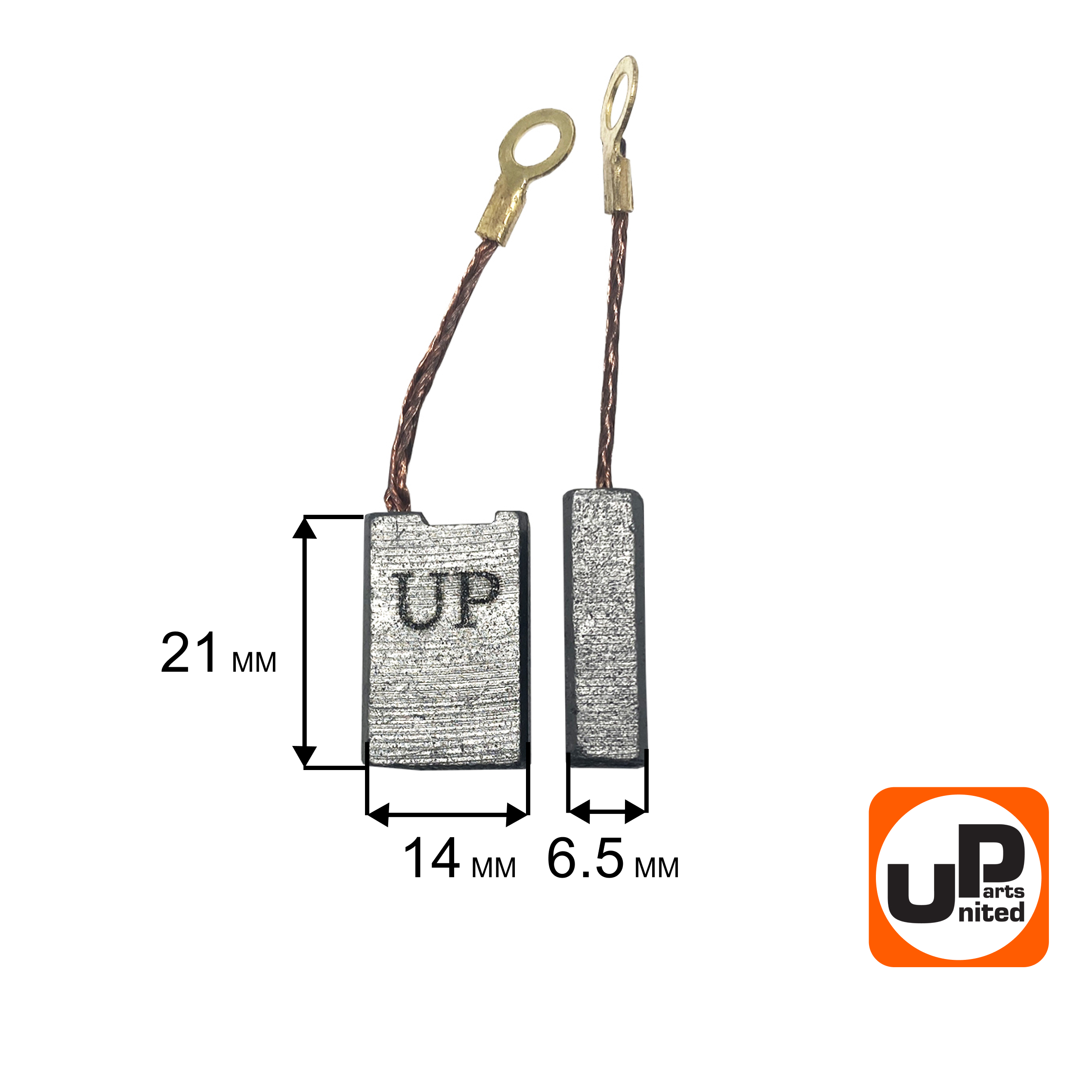 Щетка графитовая UNITED PARTS для эл. инструмента 6,5х14х21мм, пар