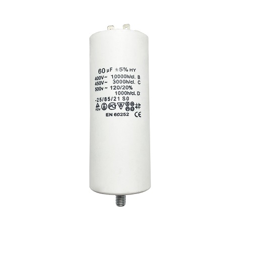 Конденсатор UNITED PARTS CBB60, 60 мкФ, 450В, 2 клеммы, шпилька M8 (90-0999), шт