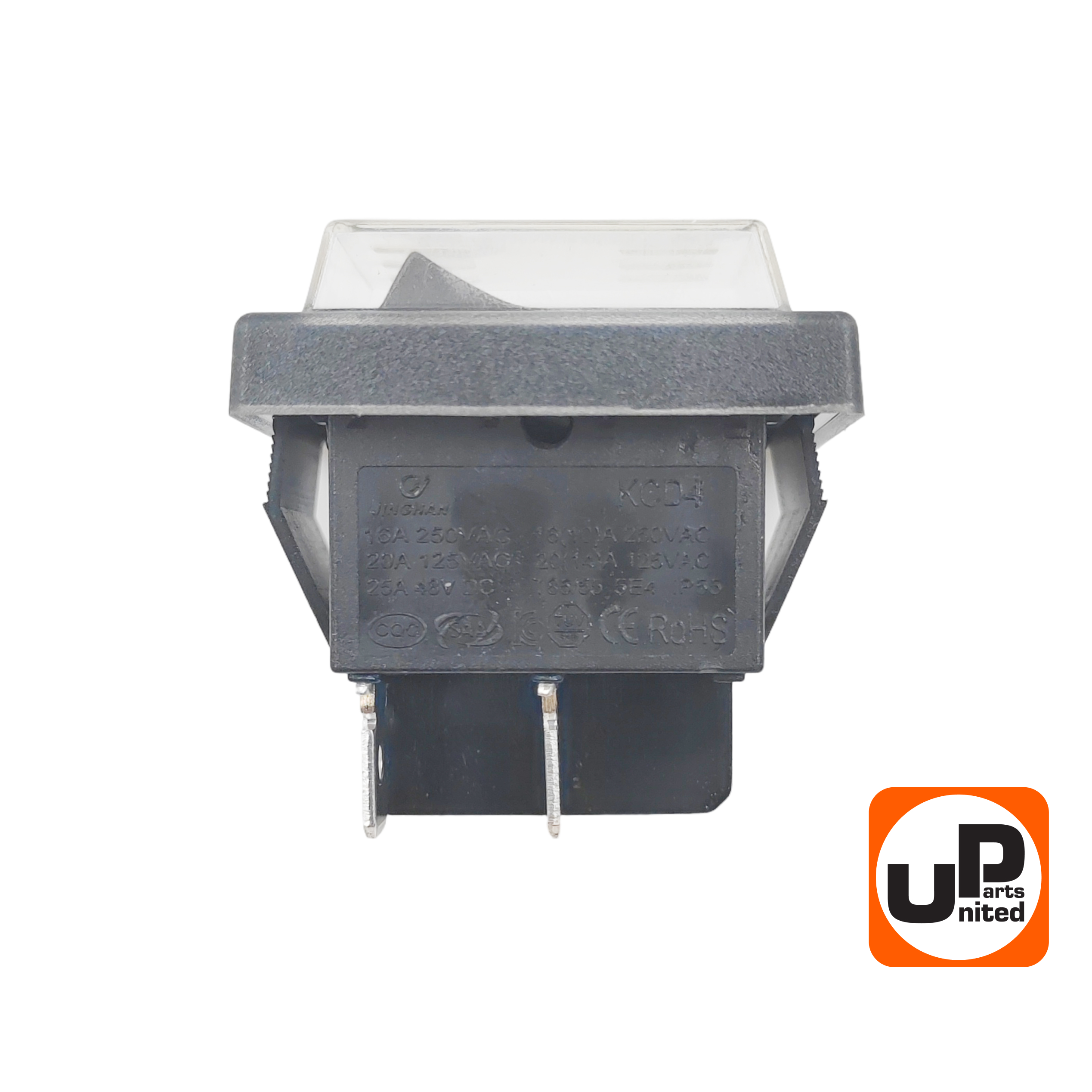 Выключатель UNITED PARTS KCD1, 250В, 6А, 2 контакта, с пылезащитой (20×15мм) (90-0167), шт