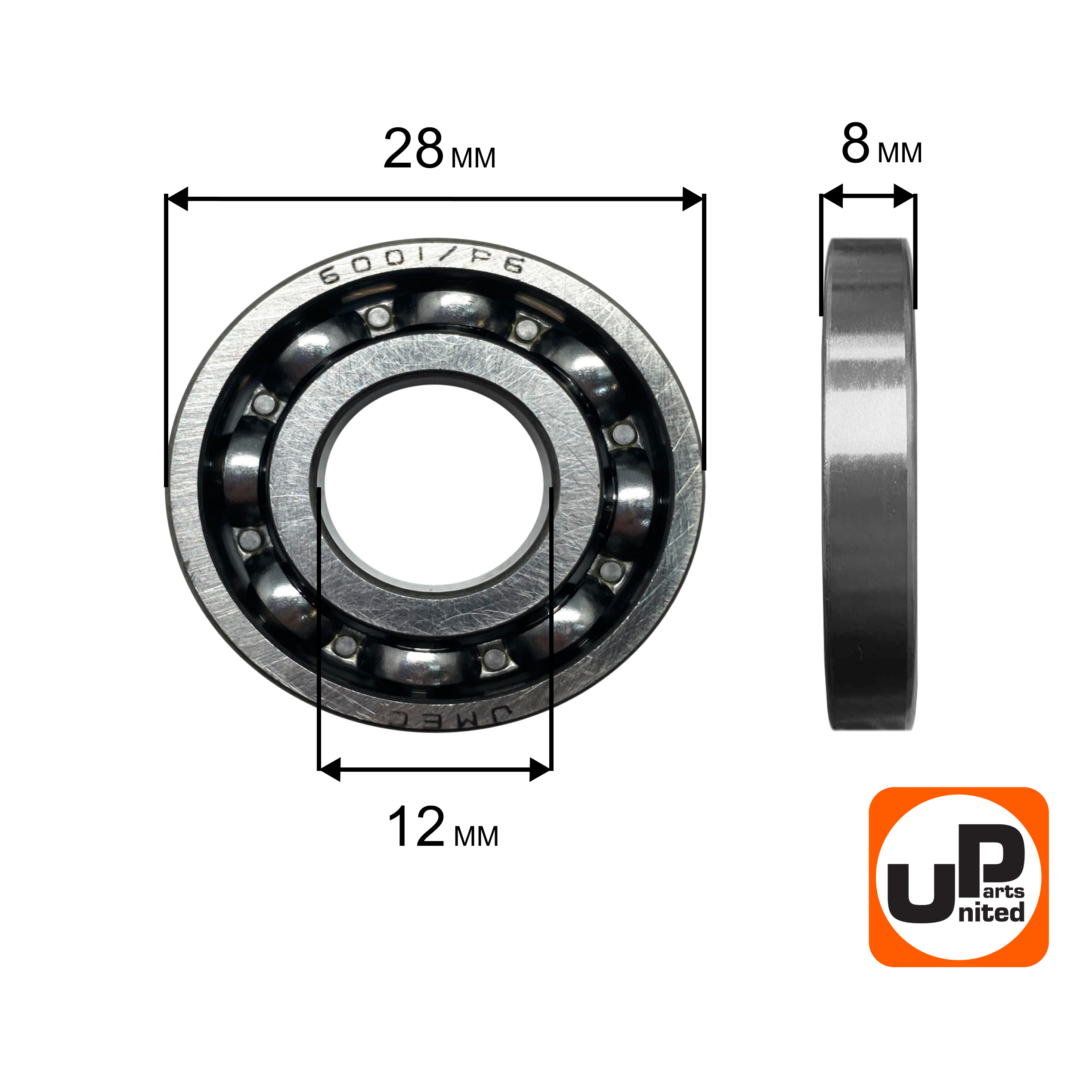 Подшипник шариковый UNITED PARTS 6001, шт