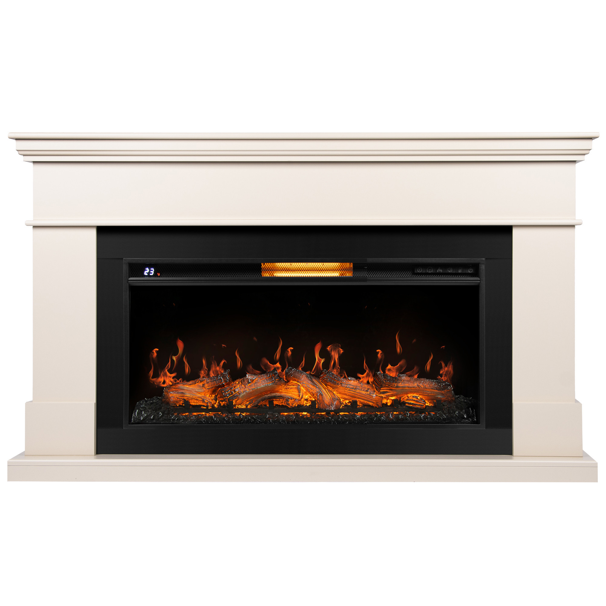 Каминокомплект: Очаг Royal Thermo Aurora RTFP/P-AR40LS, портал California 40, молочный