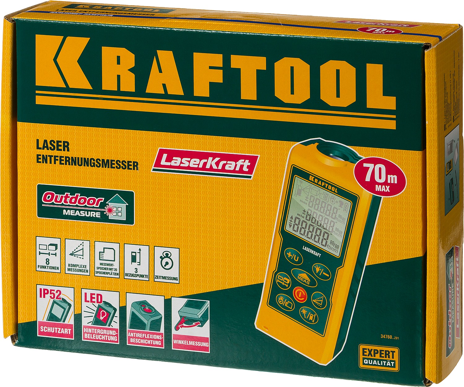 KRAFTOOL Laser-Kraft, 70 м, лазерный дальномер (34760)
