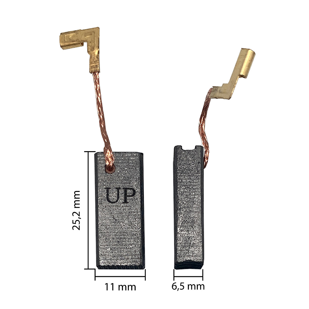 Щетка графитовая UNITED PARTS для MAKITA СВ-350 (аналог 194160-9)  6,5х11х25,2мм, пар