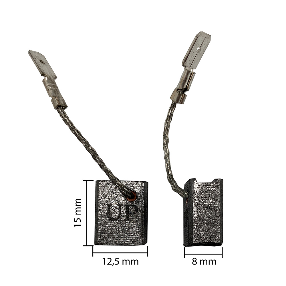 Щетка графитовая UNITED PARTS для METABO WE/17/19-125/150/180 (аналог 316065450)  8х12,5х15мм, пар