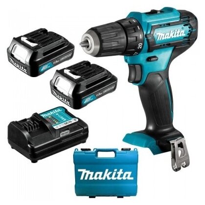 Дрель аккумуляторная безударная MAKITA CXT 12В max, 10мм, 30/14Нм (2х1.5Ач,з/у+набор бит, шт