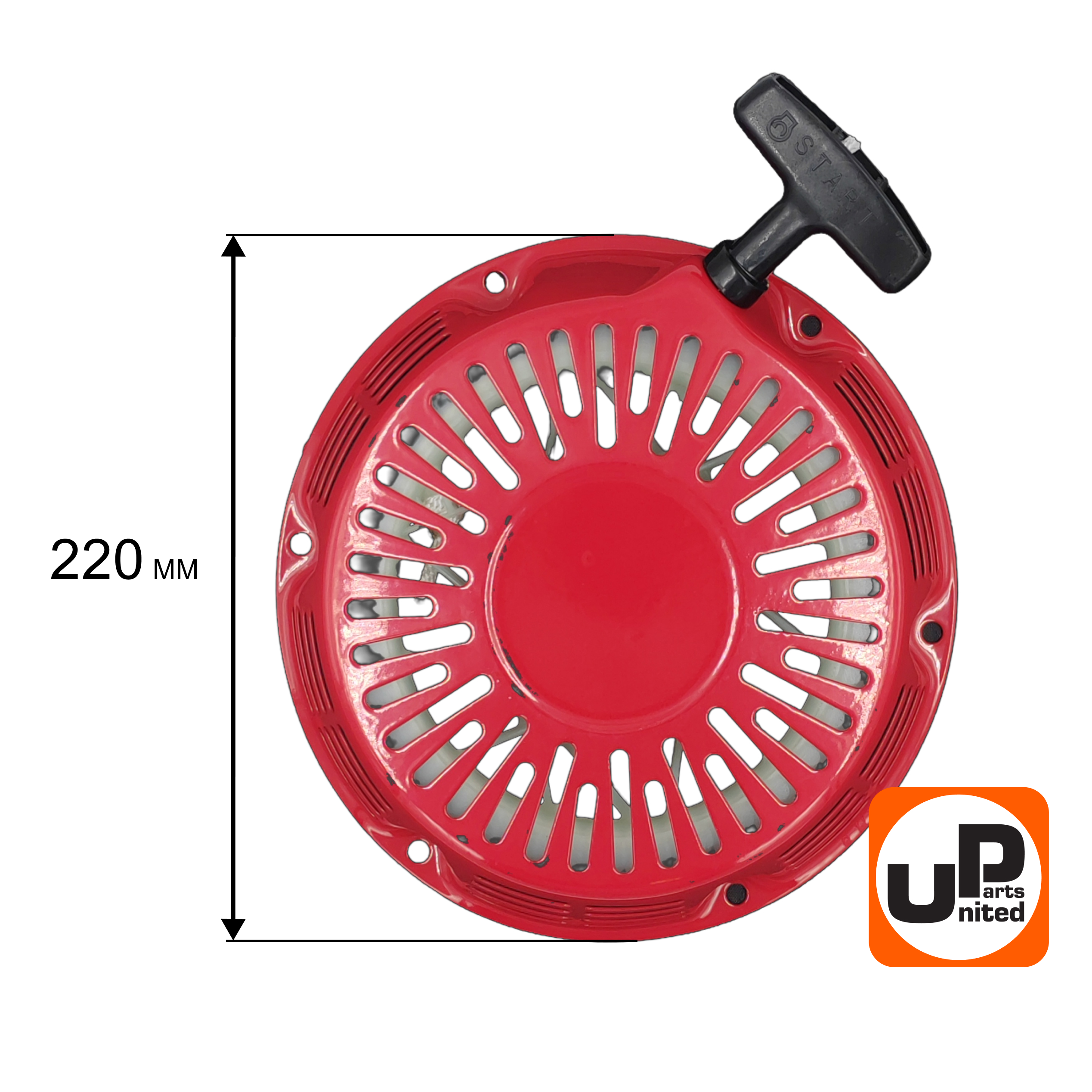 Стартер ручной UNITED PARTS для двигателя LONCIN 188/190/192F, HONDA GX390, круглые метал. собачки, шт