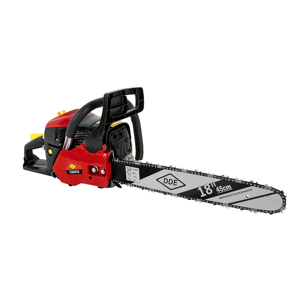 Пила цепная бензиновая DDE CS4518 (45 см3 1,82 кВт/2,45 л.с. 45 см 325"/72/1,5), шт