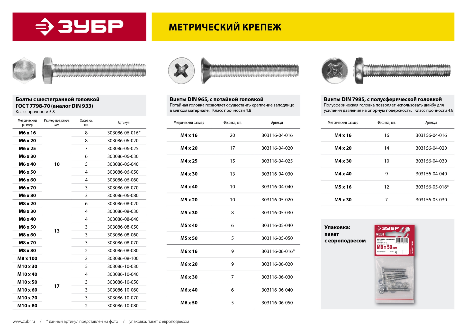 ЗУБР ГОСТ 7798-70, кл. пр. 5.8, M6 х 25 мм, цинк, 7 шт, болт (303086-06-025)