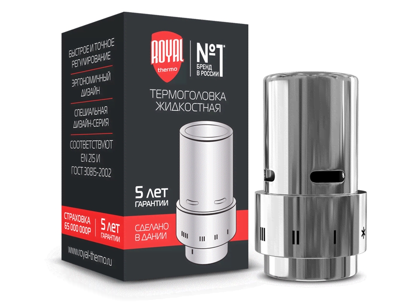 Термоголовка жидкостная ROYAL THERMO Design, Click (хром)