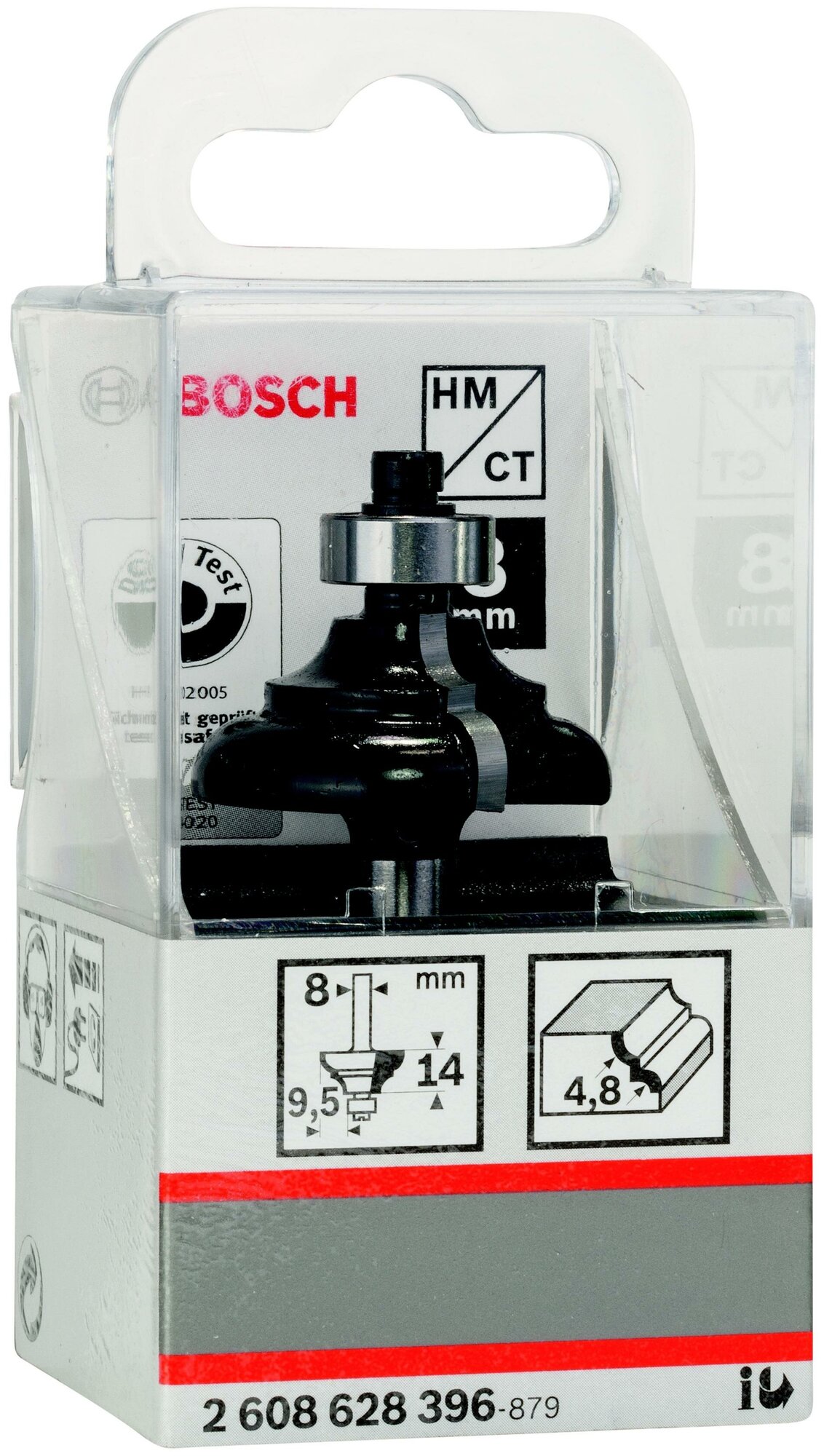 Фреза для фрезерных машин кромочная калевочная BOSCH 4,8/14,3/8 мм (1 шт.) коробка (2608628396), шт