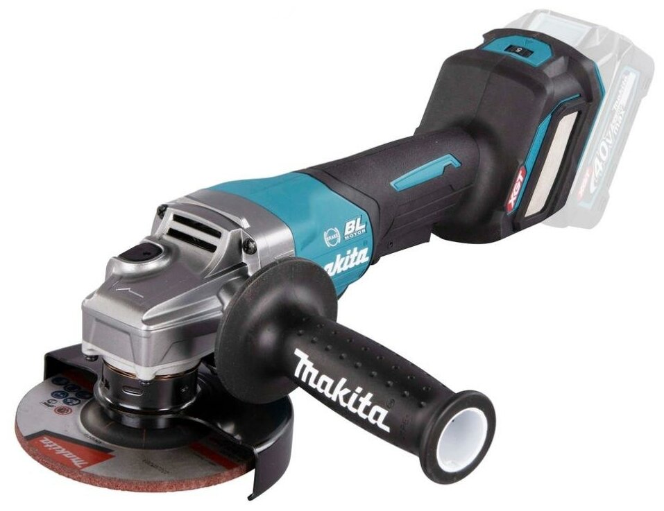 Шлифмашина аккумуляторная угловая MAKITA GA029GZ (XGT BL 40В, 125 мм, 3000-8500 об/мин, клавиша, кожух, эл.тормоз, XPT, AFT, плавный пуск, а, шт