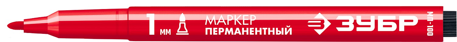 ЗУБР МП-100 красный, 1 мм перманентный маркер (06320-3)