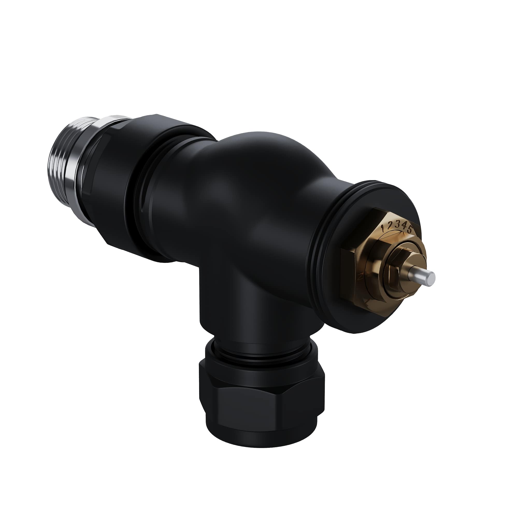 Набор термостатический осевой Royal Thermo Design Pro 15мм М30х1,5 (Черный)