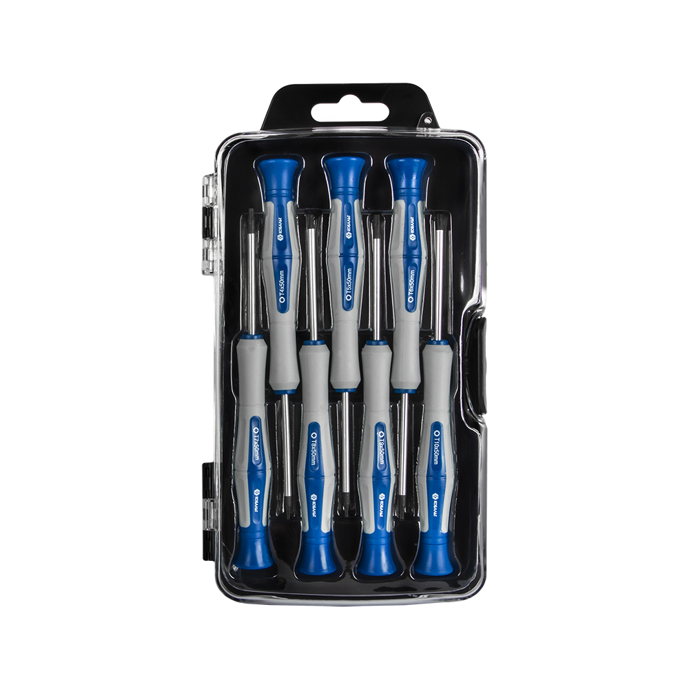 Набор отверток для точных работ КОБАЛЬТ Ultra Grip 50 мм,TORX: T4; T5; T6; T7; T8; T9; T10. CR-V кейс (7 шт.) блистер