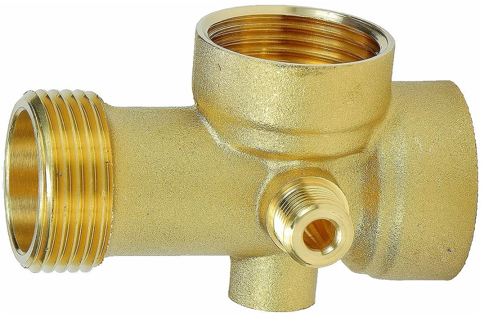 Штуцер UNITED PARTS 5-выводной  3/8"M(реле)×1/4"F(манометр)×1"F(пробка)×1"F(шланг)×1"M(насос), шт