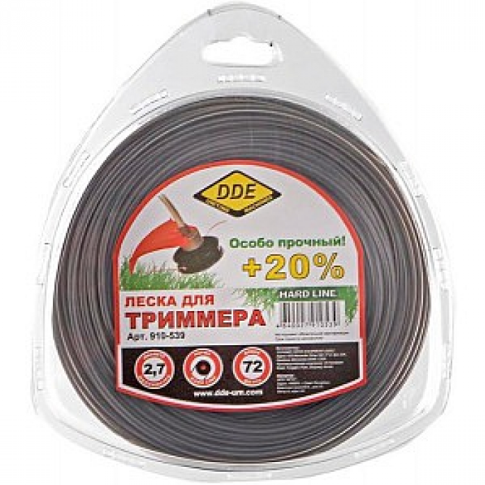 Корд триммерный армированный Hard line (2.7 мм; 72 м; круг) DDE 910-539