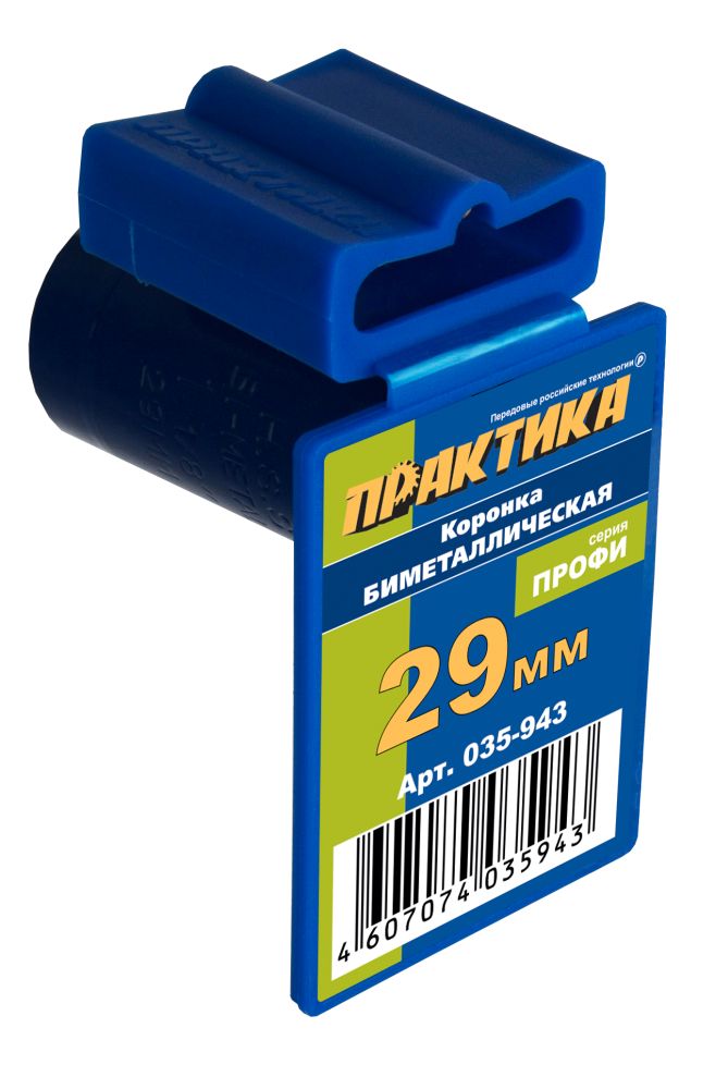 Коронка биметаллическая ПРАКТИКА  29 мм (1 1/8"), (1шт), клипса