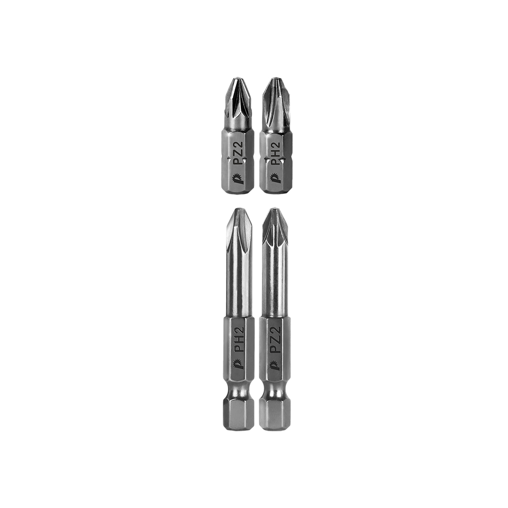 Набор бит ПРАКТИКА "Профи"  4шт PH2, PZ2 x 25мм, PH2, PZ2 x 50мм, блистер