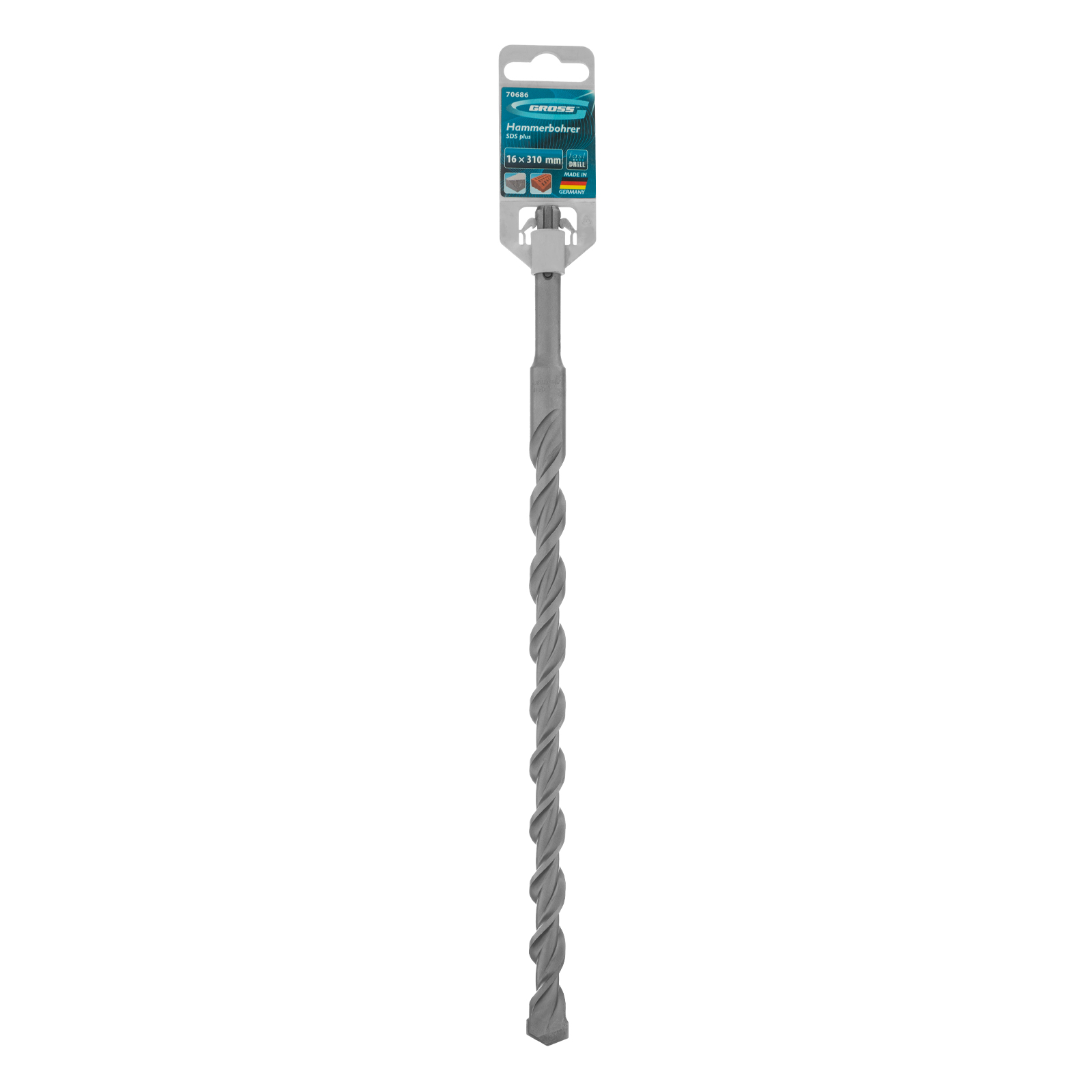Бур по бетону Pro, 16 х 300 мм, SDS Plus Gross