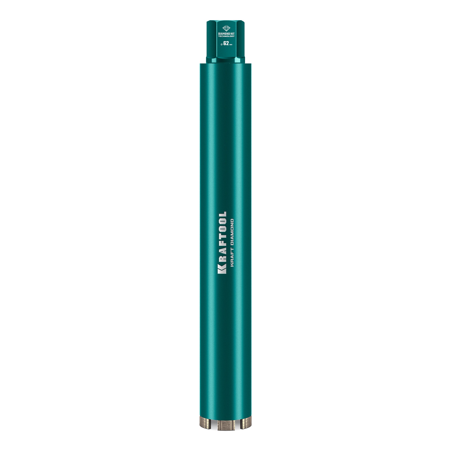 KRAFTOOL DIAMOND 62 мм (450 мм, 1 1/4″, лазерная сварка, сухое сверление с микроударом), алмазная коронка по железобетону (29825-062)