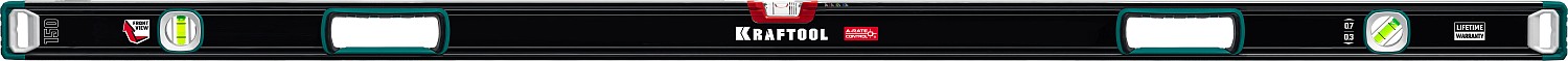 KRAFTOOL A-RATE CONTROL, 1500 мм, точность 0.3 мм/м, с инновационным зеркальным глазком, сверхпрочный уровень (34986-150)