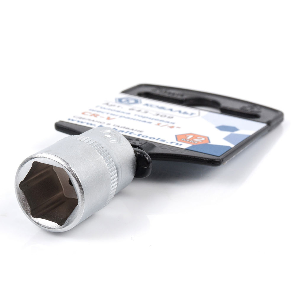 Головка торцевая КОБАЛЬТ 1/4", 12 мм, Cr-V(1 шт.) подвес