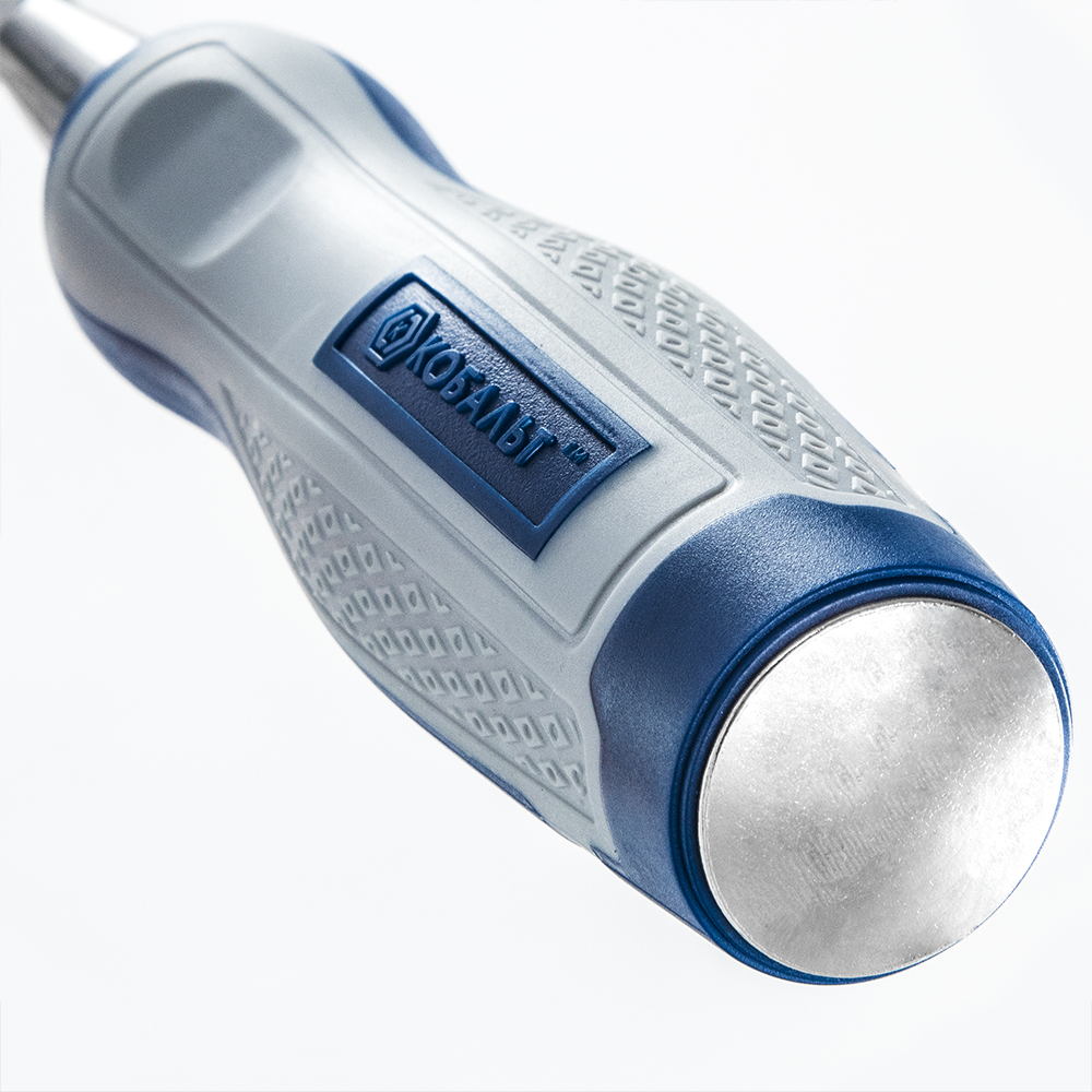Стамеска плоская КОБАЛЬТ 32 х 140 мм, CR-V, двухкомпонентная рукоятка (1 шт.) блистер