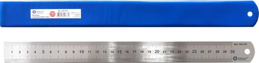 Линейка КОБАЛЬТ 300 × 28 × 0.7 мм, нерж.сталь