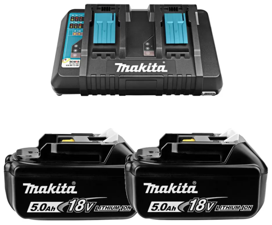 Зарядное устройство MAKITA набор  18В  5Ah (АКБ BL1850Bx2шт., ЗУ DC18RD, картон) (191L75-3), шт