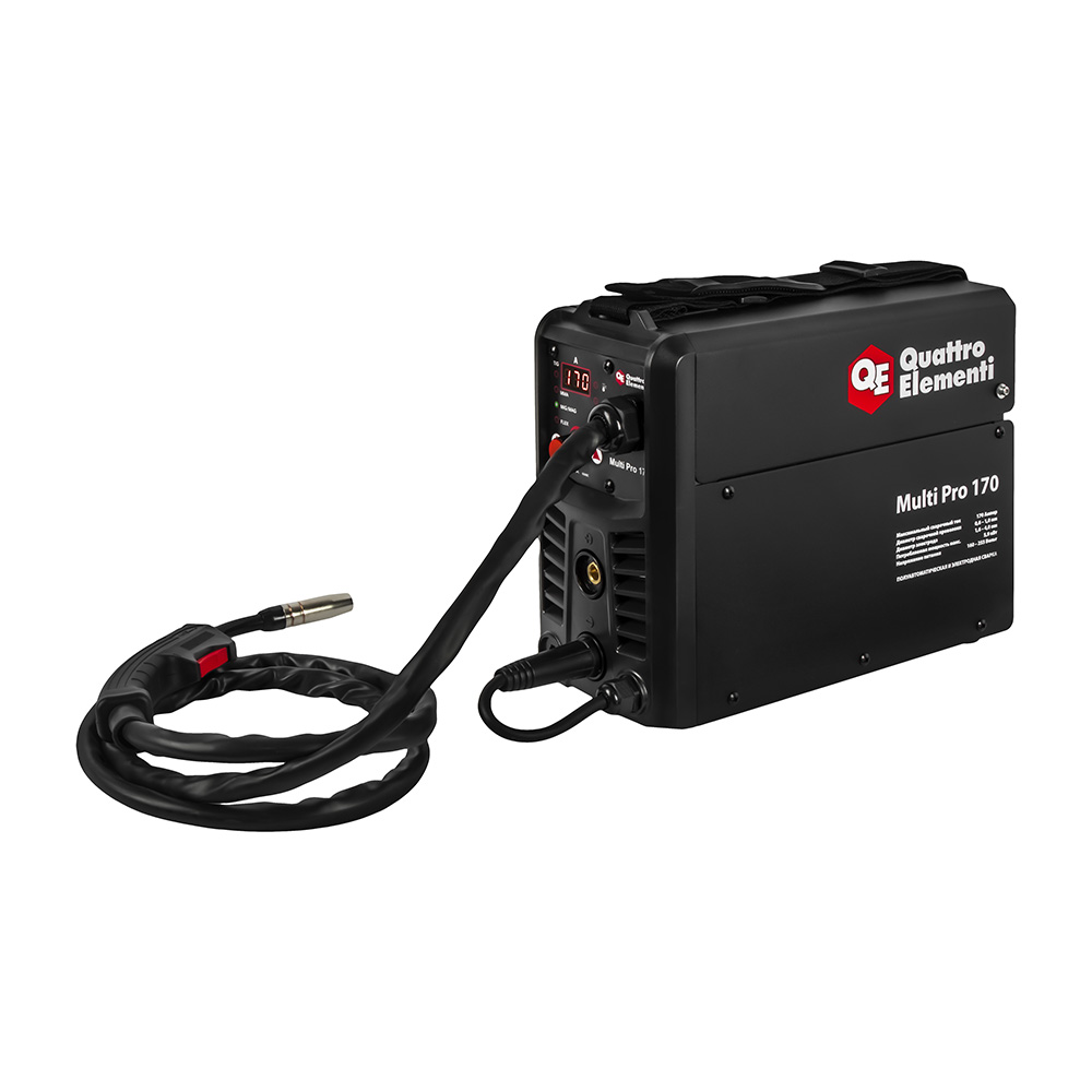 Аппарат полуавтомат. сварки, инвертор QUATTRO ELEMENTI Multi Pro 170 (170A, 3 вида сварки MIG/TIG/MMA, кат. 1кг, дисплей) (920-780), шт