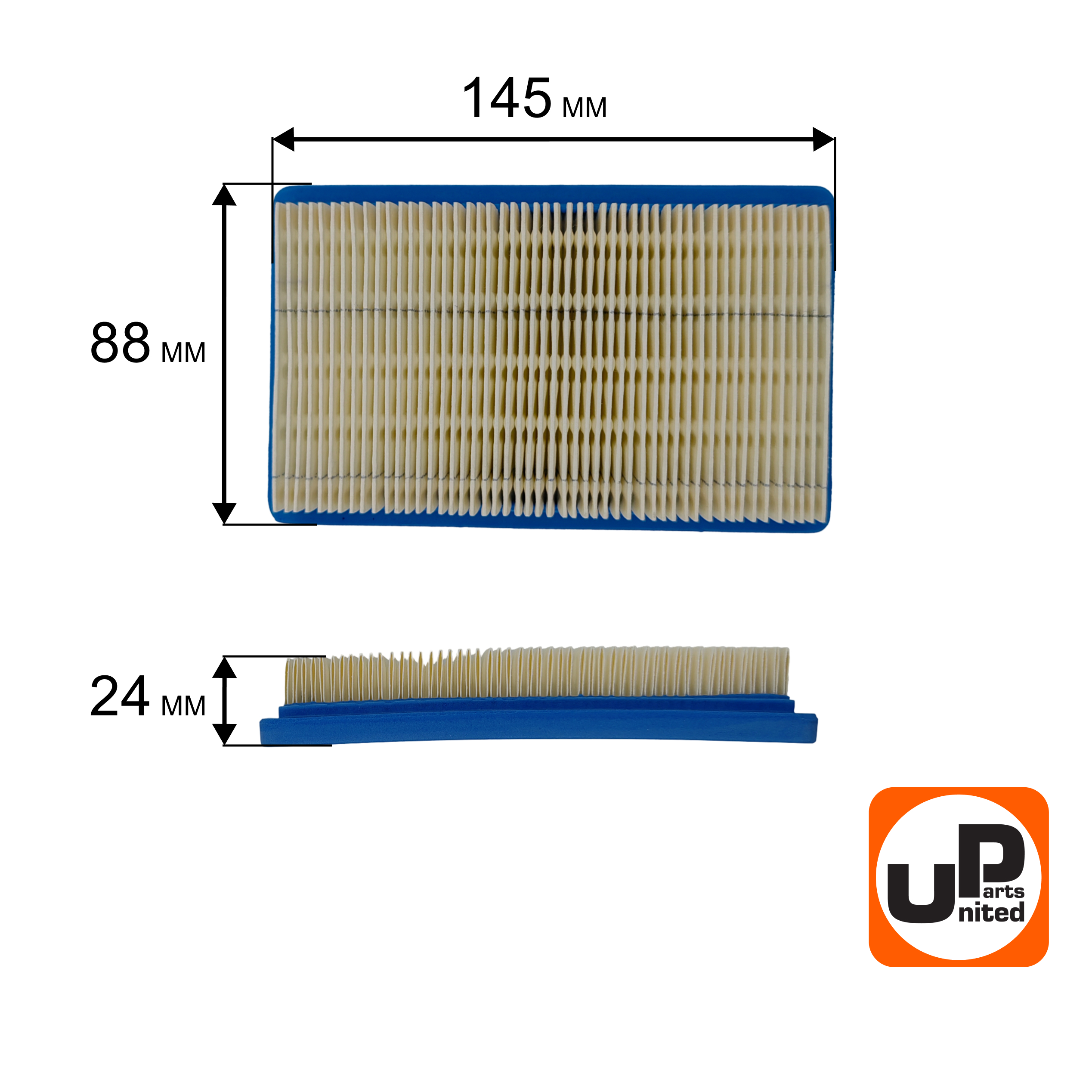 Фильтр воздушный UNITED PARTS для HONDA GXV140, GCV160 146×89×22 (17211-ZG9-M00), шт