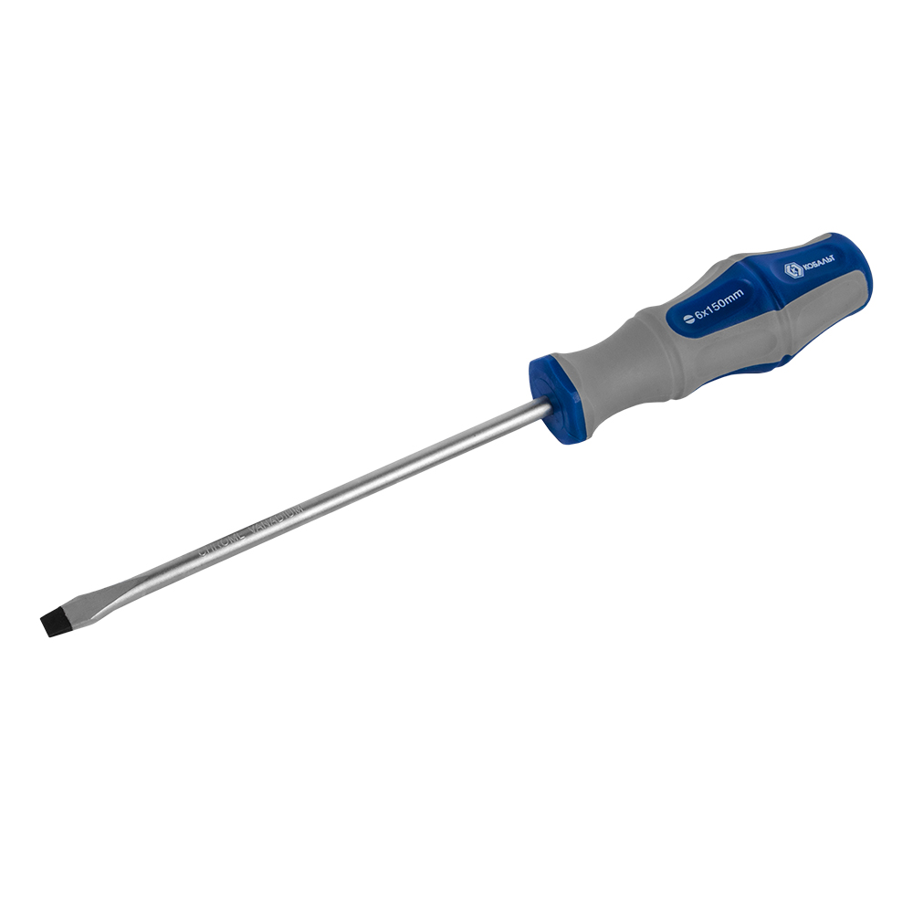 Отвёртка КОБАЛЬТ Ultra Grip SL 6,0 х 150 ммCR-V, двухкомпонентная рукоятка (1 шт.) подвес