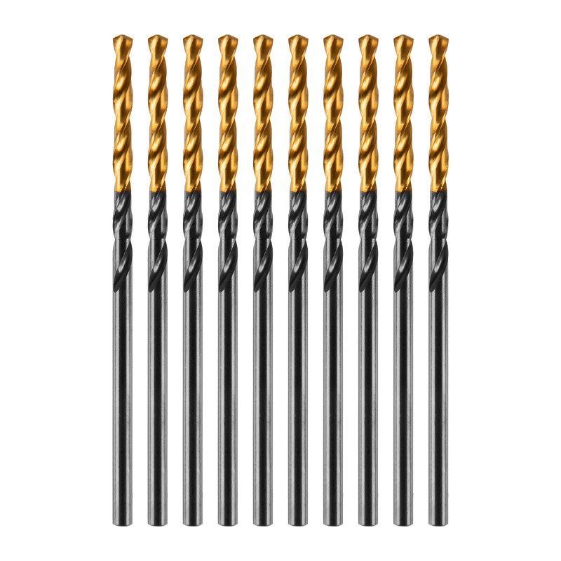 Сверло по металлу, 2 мм, HSS-Tin, Golden Tip, 10 шт. Denzel